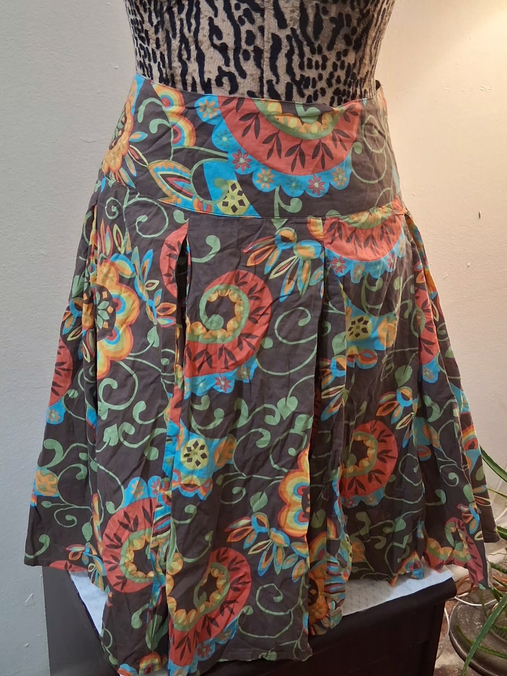 New York & Company Multicolor Floral Circle Skirt